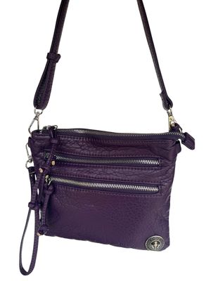 192271 Dark Purple Small Square Washed Crossbody