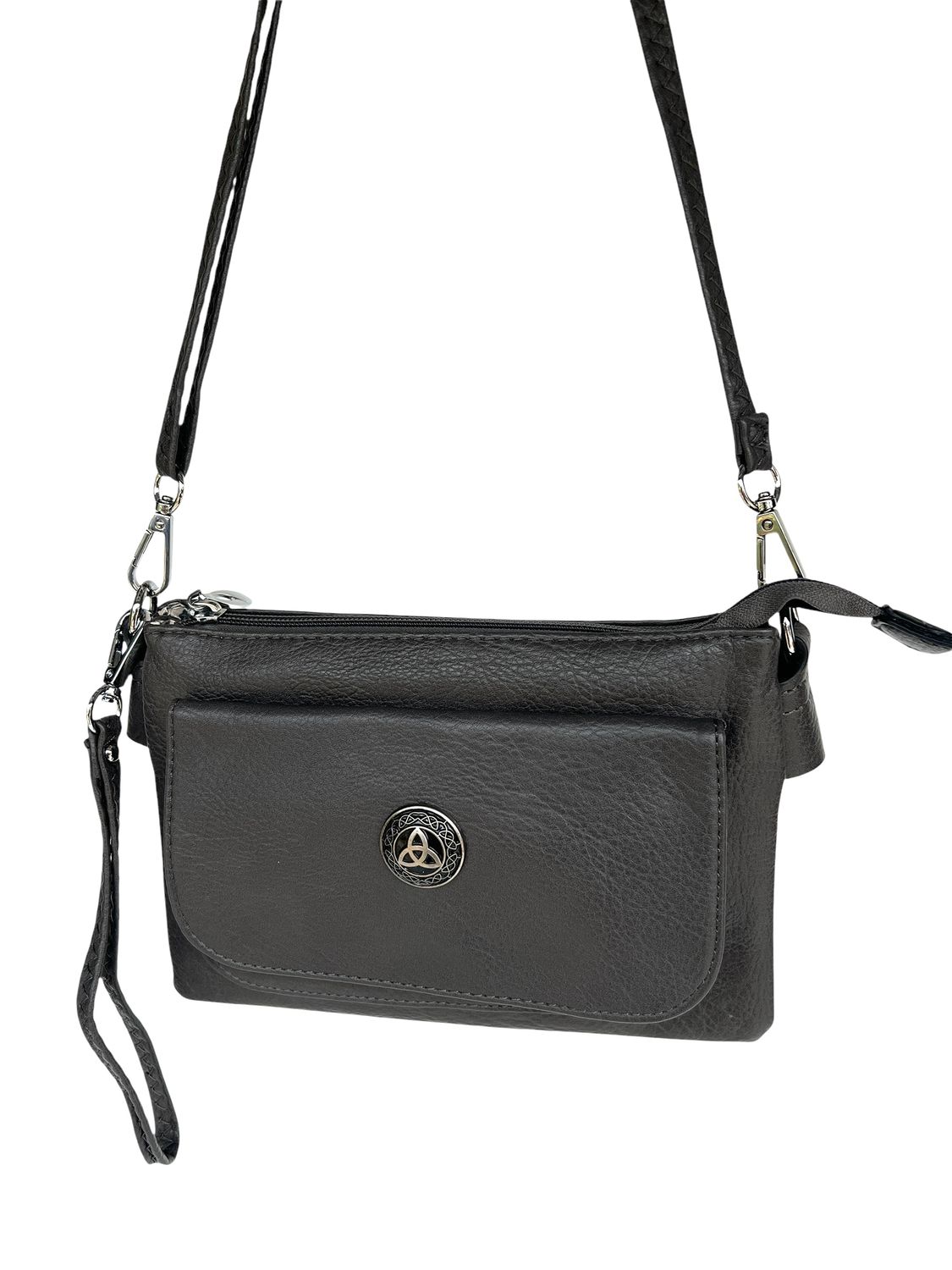 157N Gray Cell Phone Flap Bag