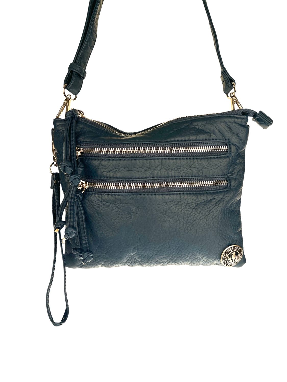 192271 Navy Blue Small Square Washed Crossbody
