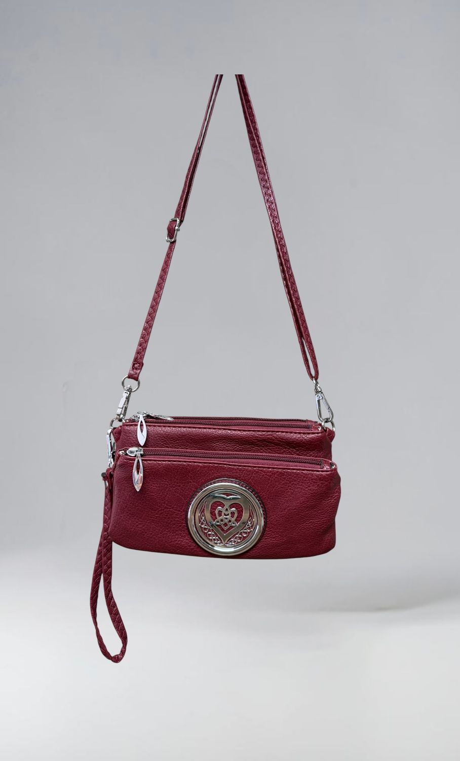 7519 Red Tri Zip Cell Phone Bag