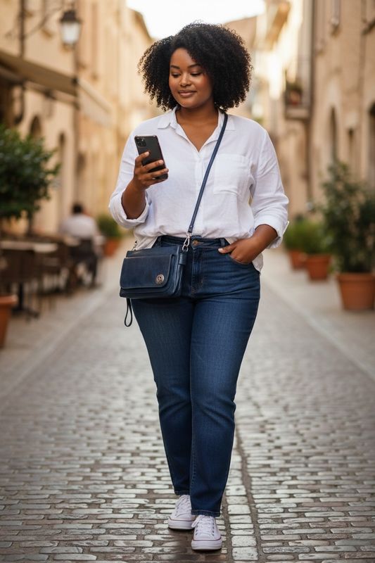 157N Navy Cell Phone Flap Bag