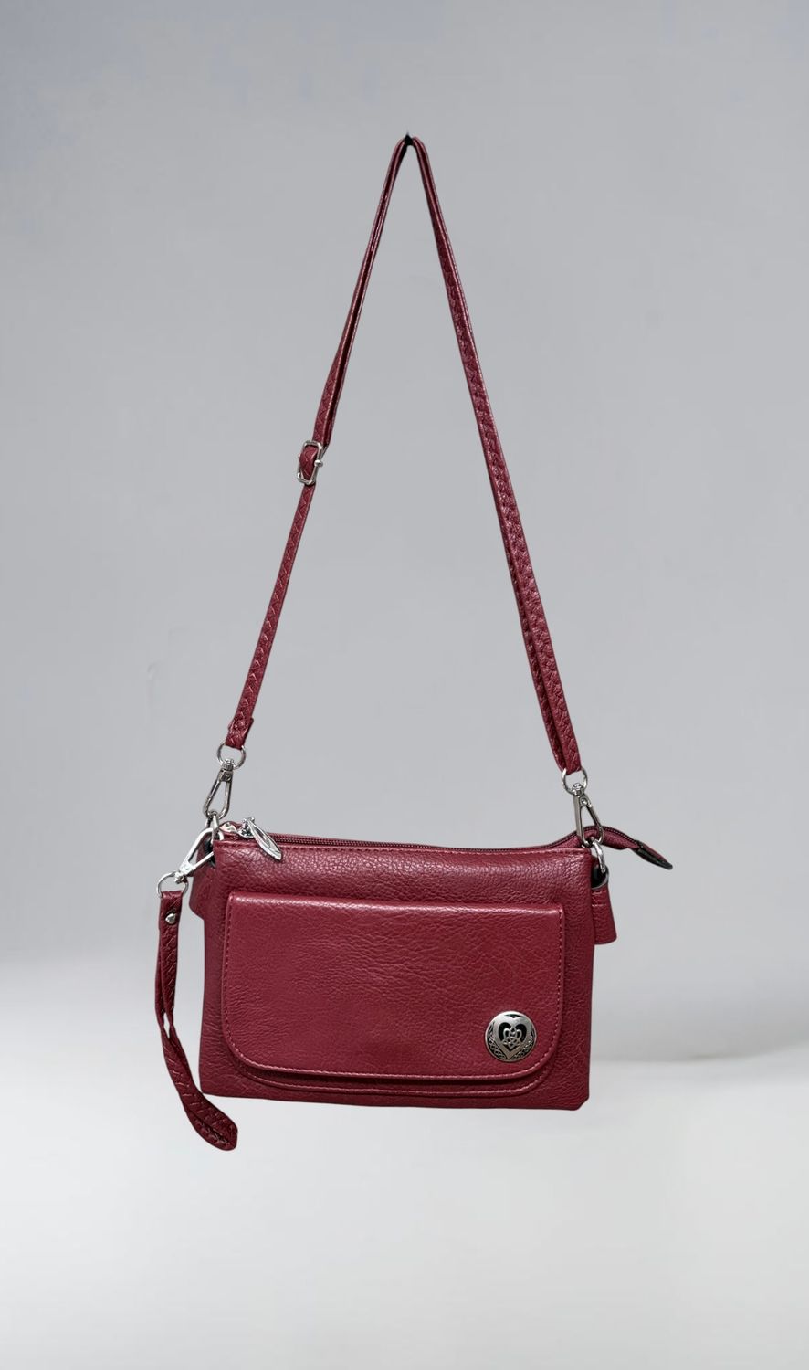 157N Red Cell Phone Flap Bag