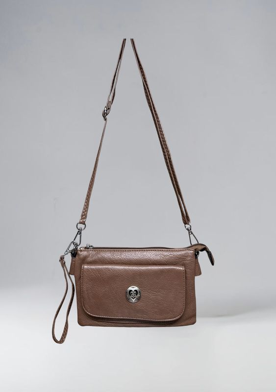 157N Camel Cell Phone Flap Bag