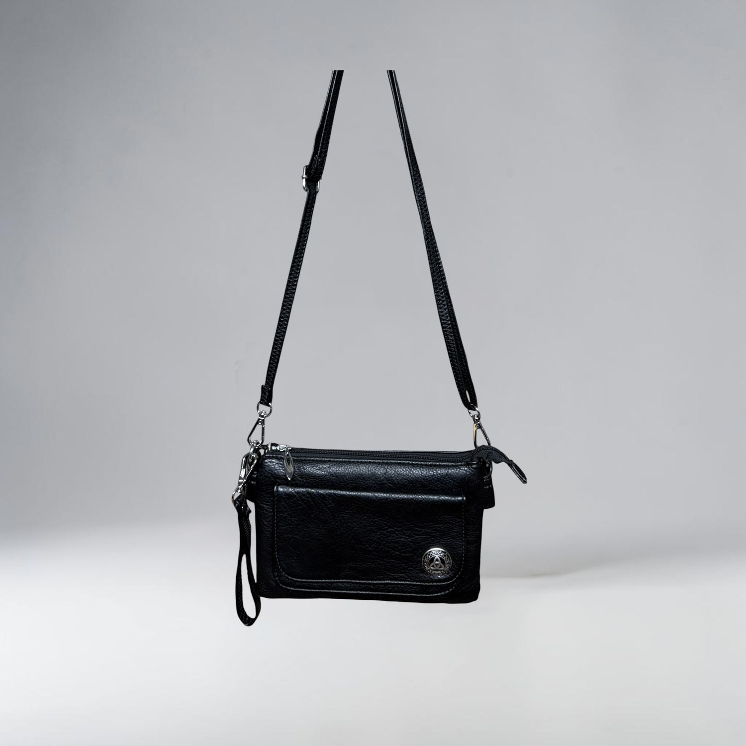 157N Black Cell Phone Flap Bag