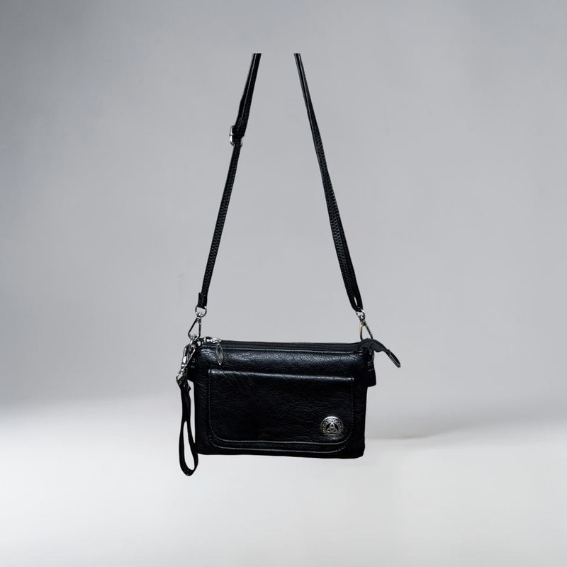 157N Black Cell Phone Flap Bag