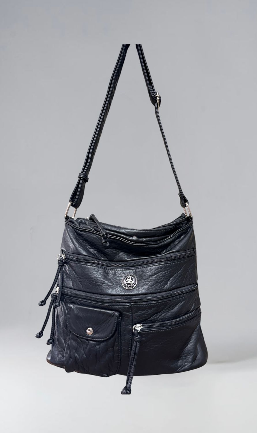 192382 Black Washed Bucket Crossbody Bag