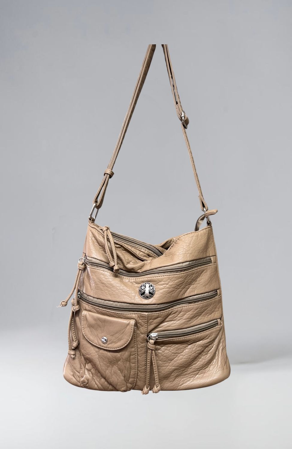 192382 Khaki Washed Bucket Bag