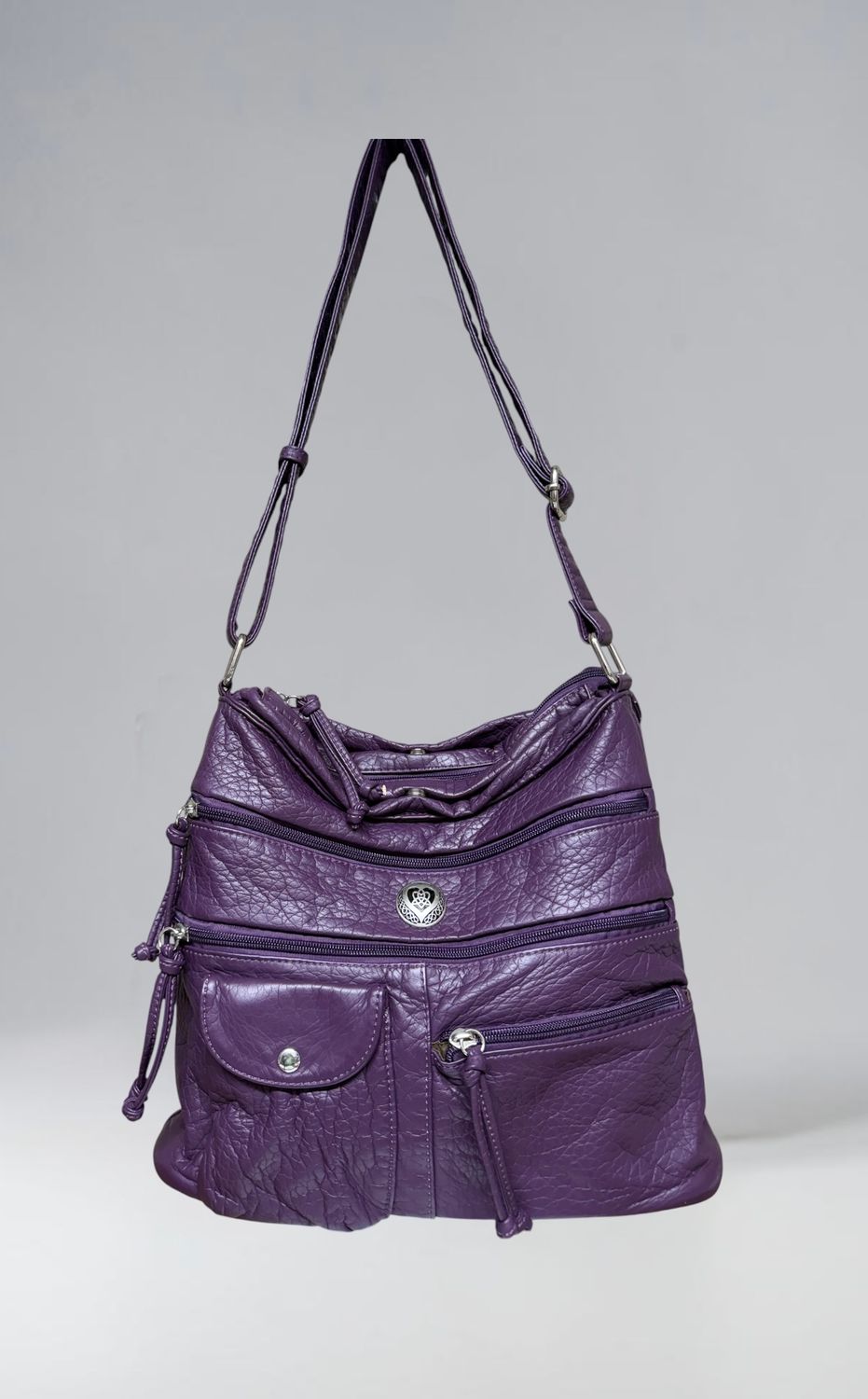 192382 Purple Washed Bucket Bag