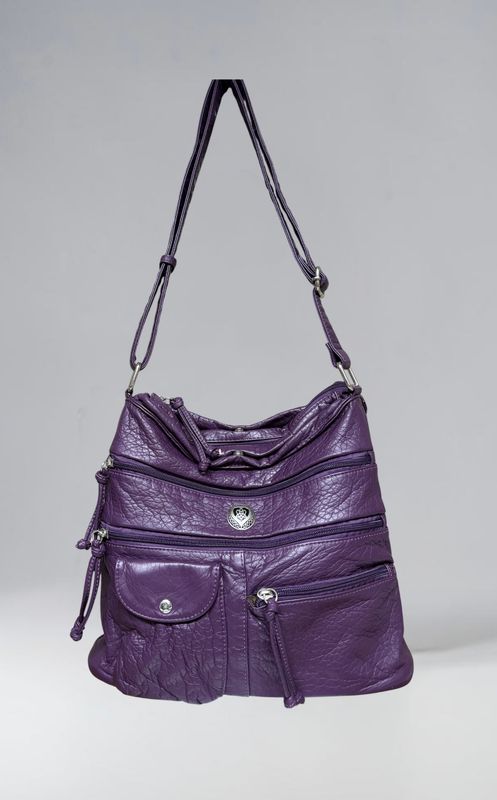 192382 Purple Washed Bucket Bag