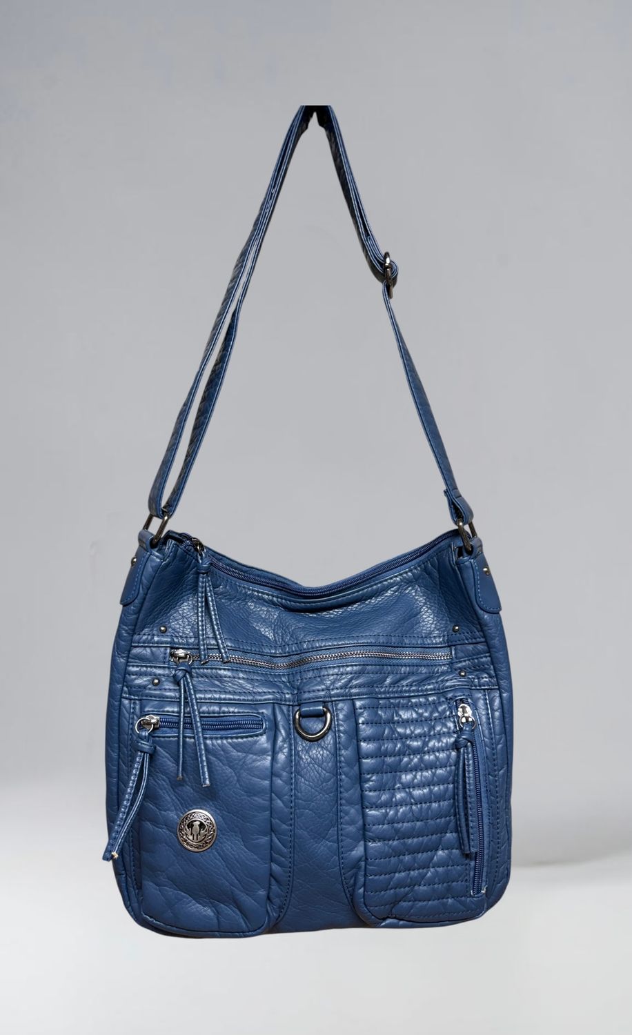19323 Navy Blue Large Washed Crossbody