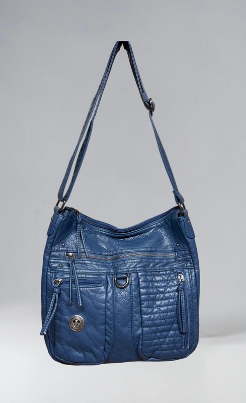 19323 Navy Blue Large Washed Crossbody