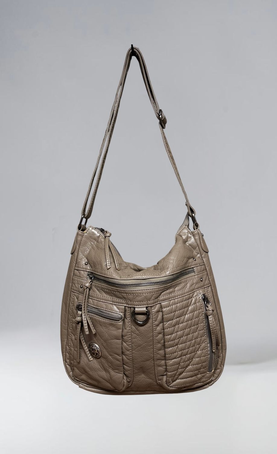19323 Gray Large Washed Crossbody