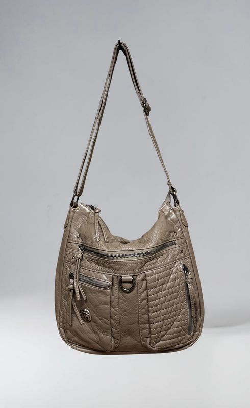 19323 Gray Large Washed Crossbody