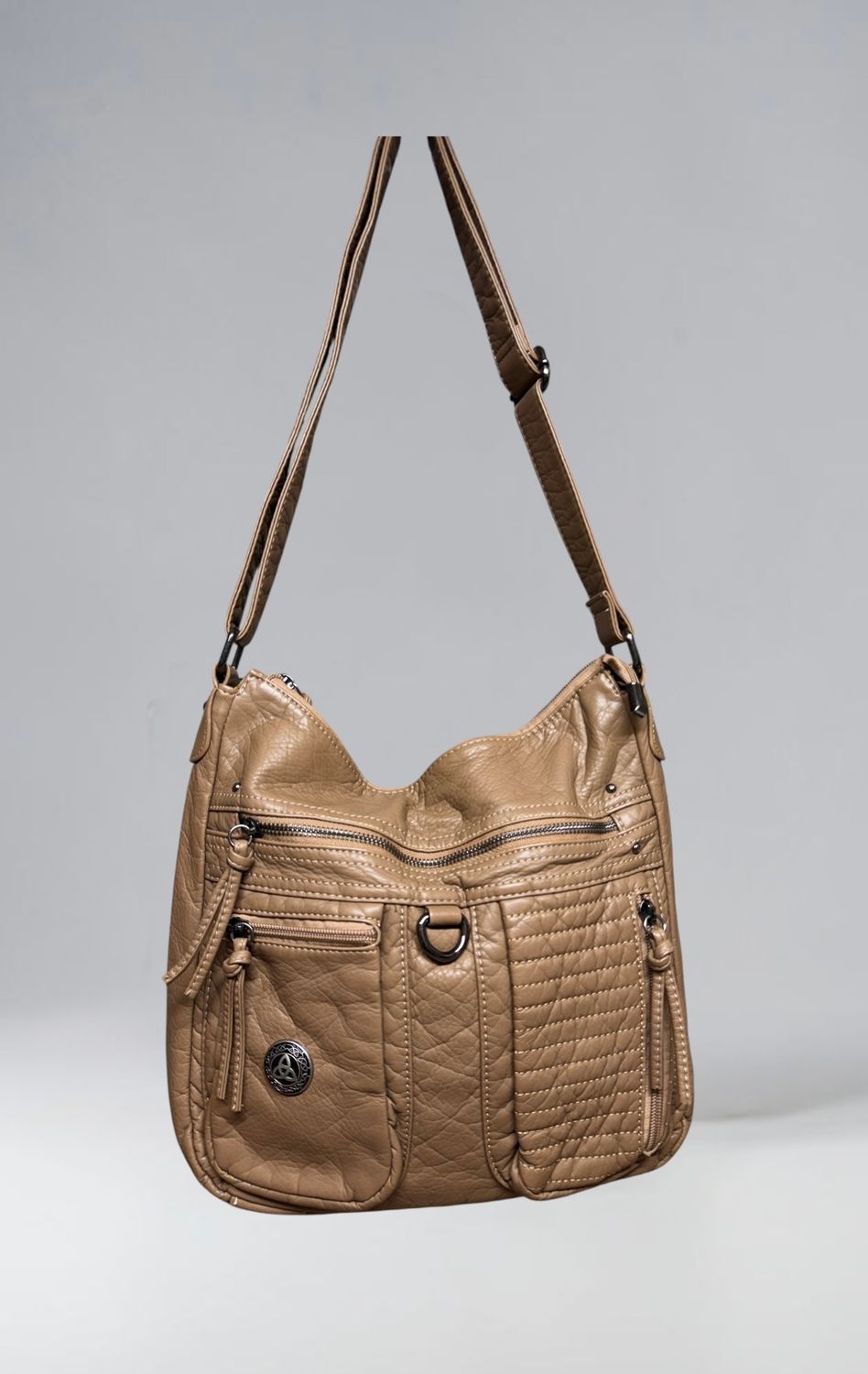 19323 Khaki Large Washed Crossbody