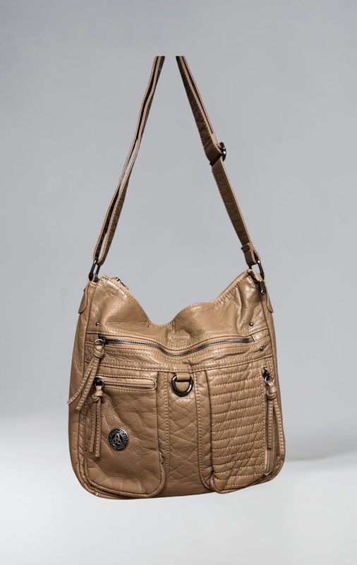 19323 Khaki Large Washed Crossbody
