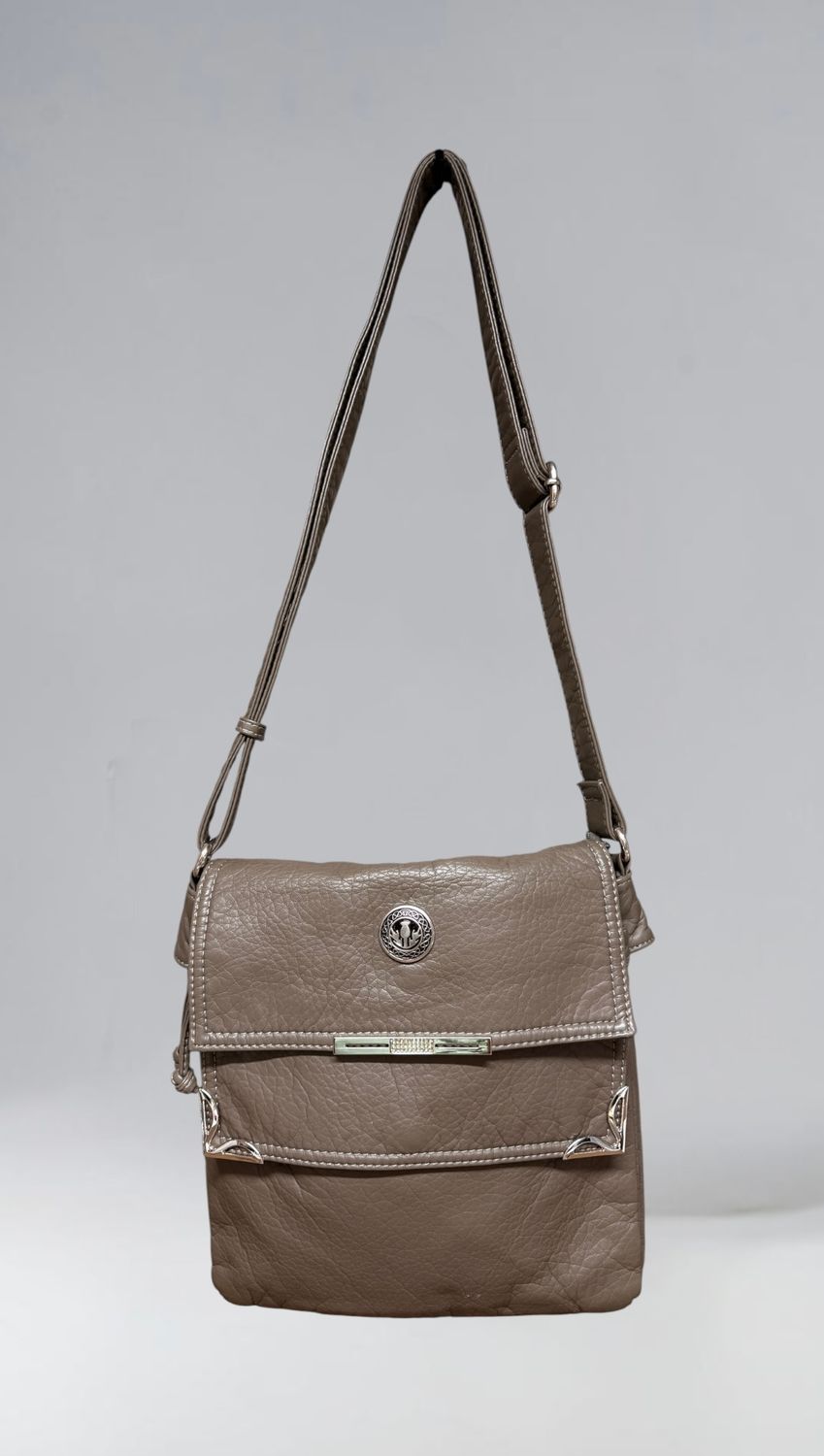 19257 gray Washed Double Flap Classic Xbody