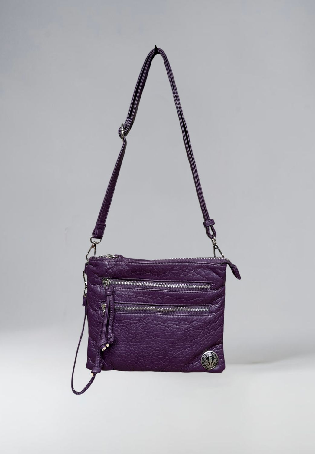 192271 Dark Purple Small Square Washed Crossbody