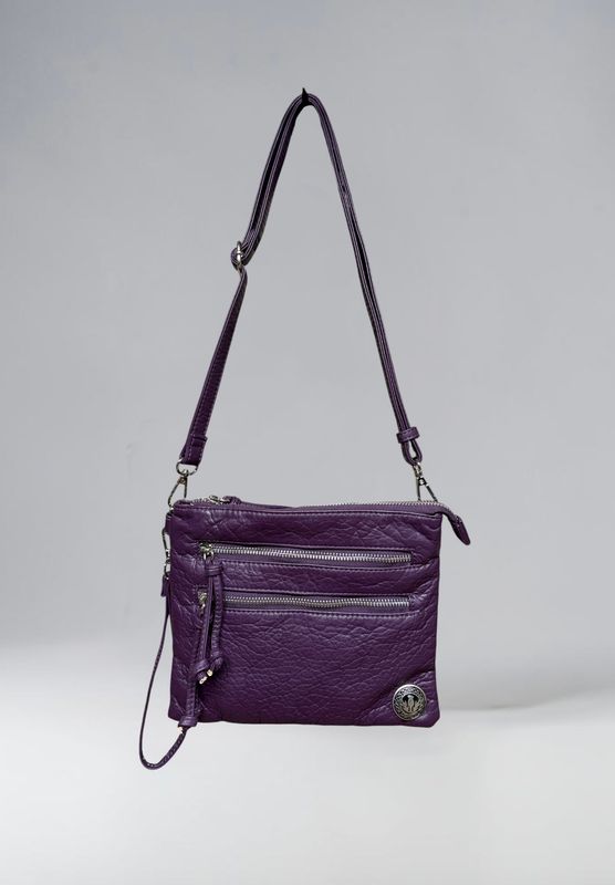 192271 Dark Purple Small Square Washed Crossbody