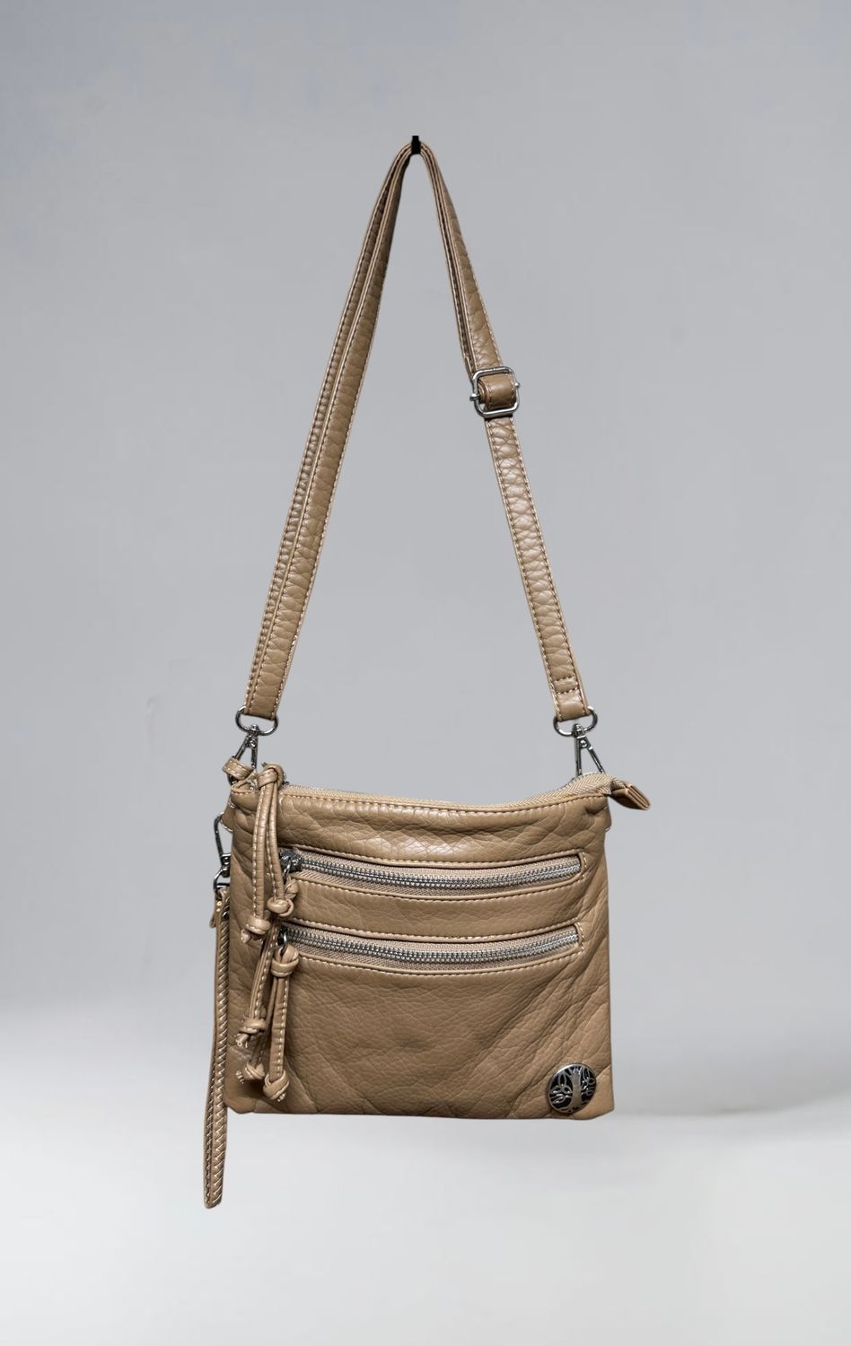 192271 Khaki Small Square Washed Crossbody