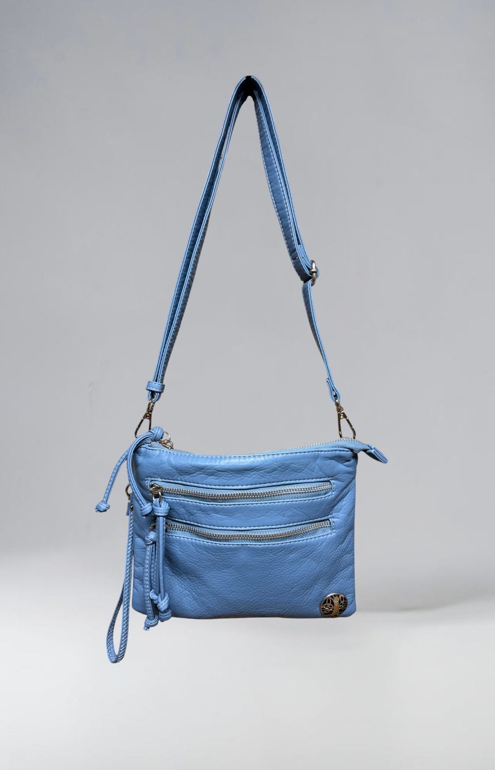 192271 Sky Blue Small Square Washed Crossbody