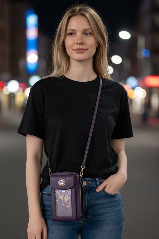 5161 Essential Cell Phone Credit Card Bag Purple