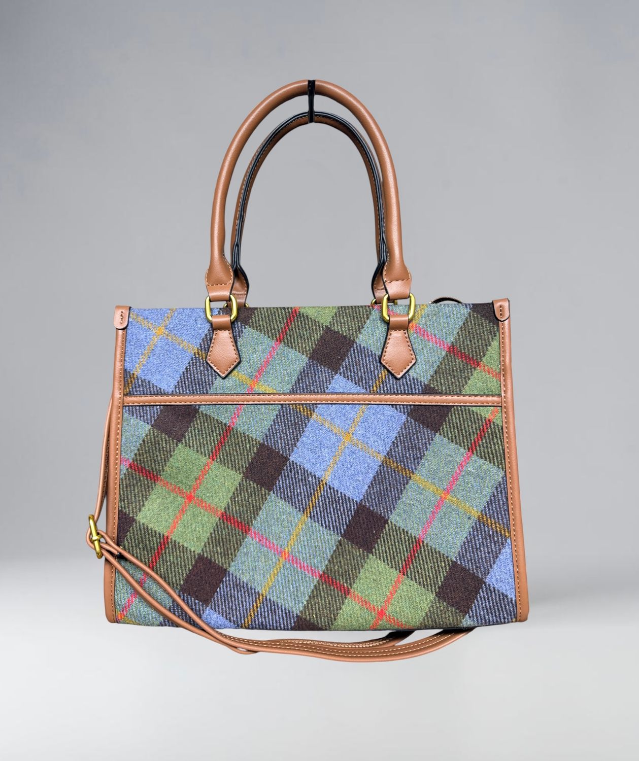 21040 Blue Tweed Structured Bag