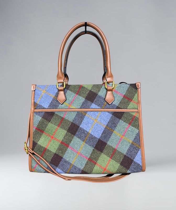 21040 Blue Tweed Structured Bag
