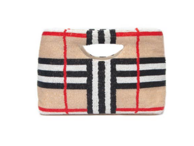 NoBerry Plaid Full Beaded Clutch