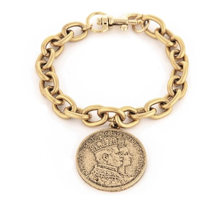 Antiqued Roman Coin Inspired Braclet