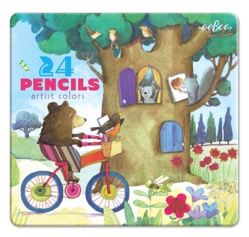 Bear on a Bike Color Pencils