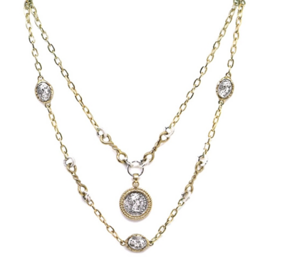 Faustina Double Link Coin Necklace