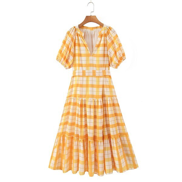 Yellow Plaid Dress