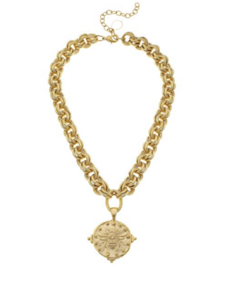 Gold Bee On Chain Necklace