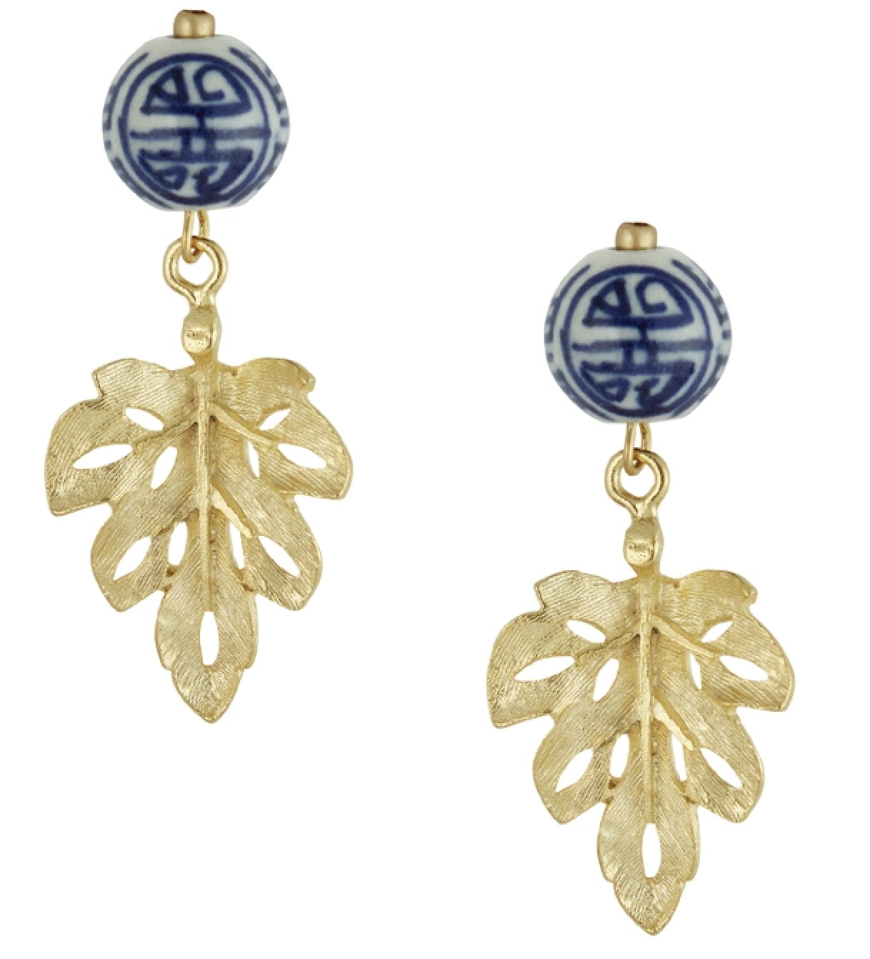 Gold Leaf & Porcelain Earrings