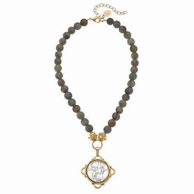 Handcast Gold & Silver Italian Coin on Necklace