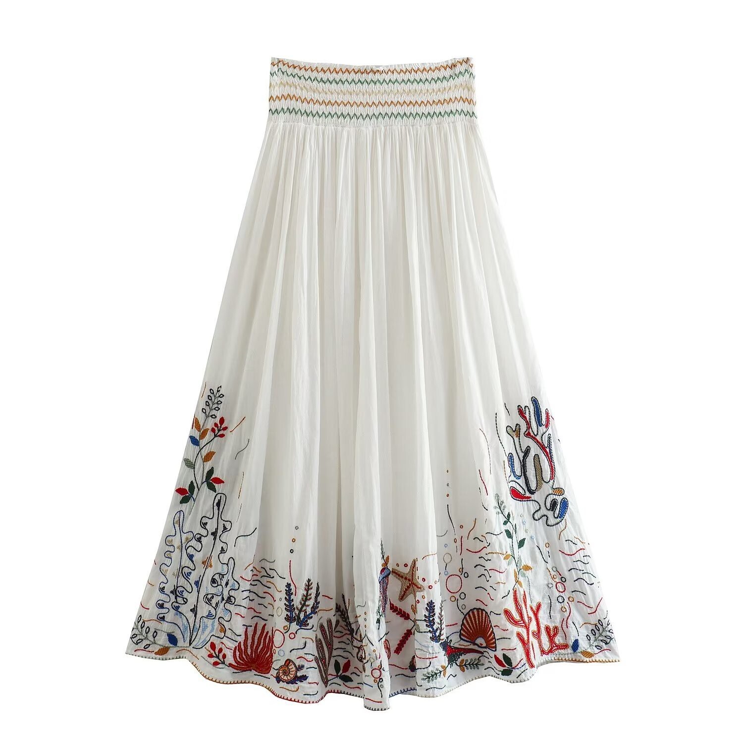 By The Sea Embroidered Skirt