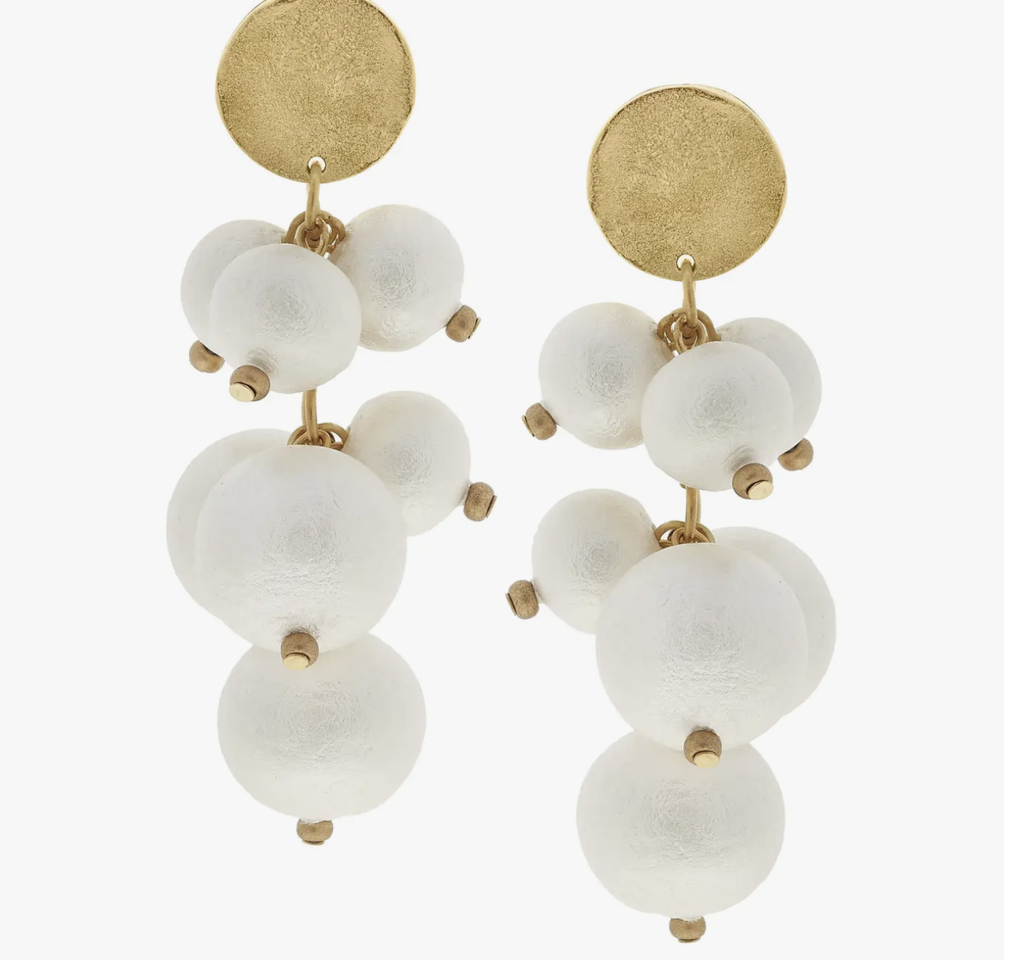 Cotton Cluster Pearl Earrings