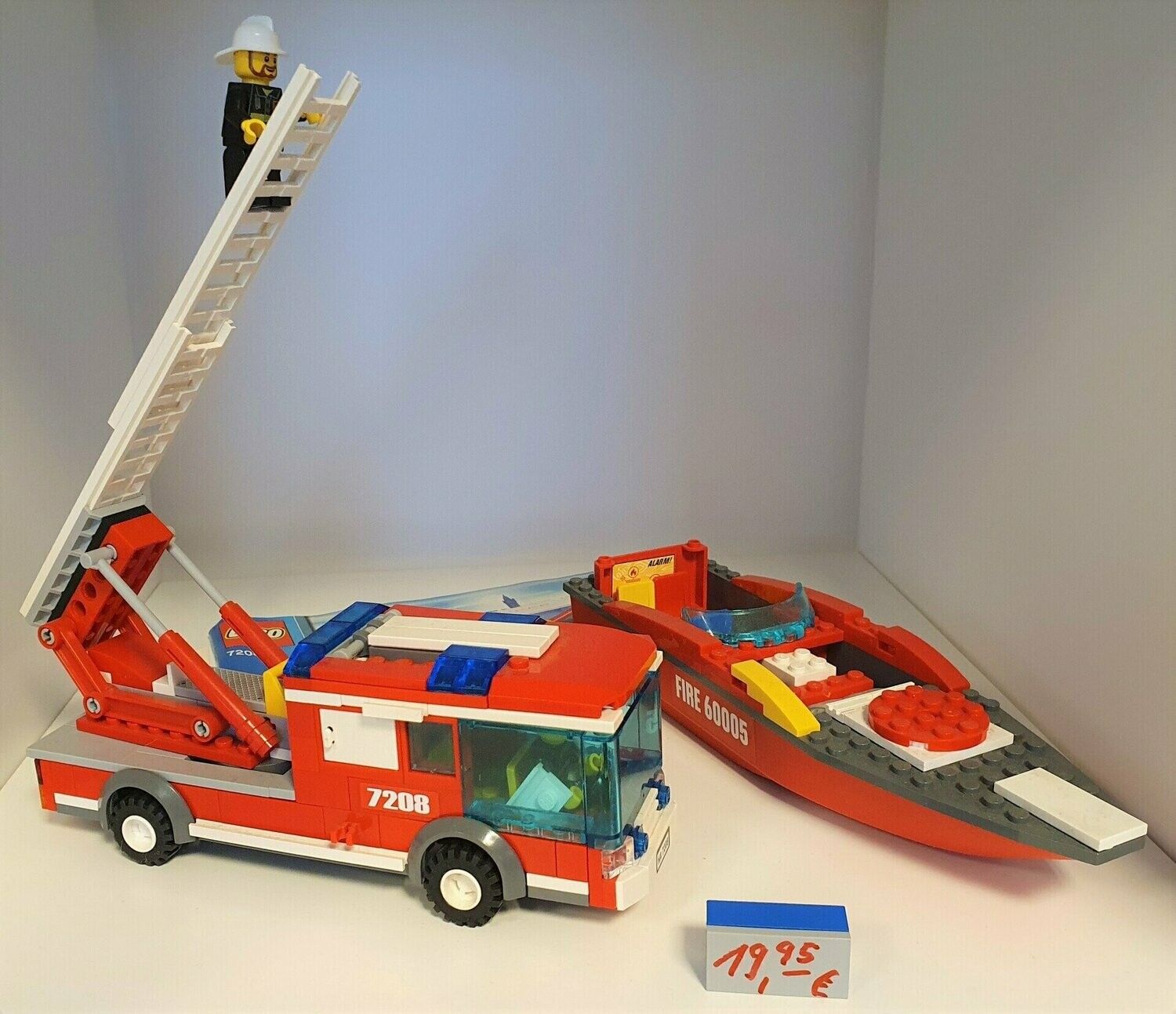 Lego 7208 City, Feuerwehr, Leiterwagen und Boot