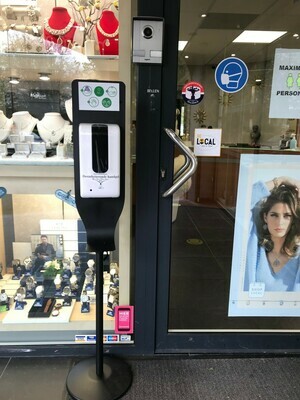 Dispenser handgel met sensor op voet