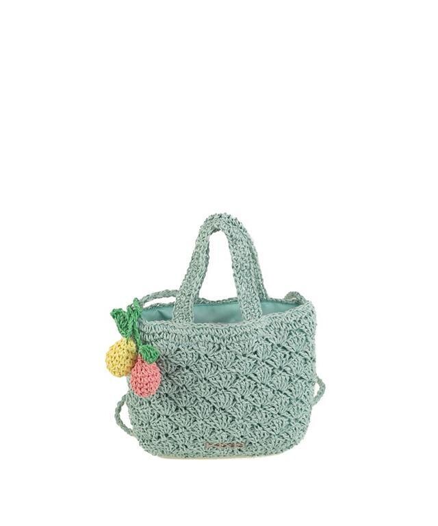 BOLSO NIÑA RAFIA SINTETICA, CON CREMALLERA, COLOR AQUA