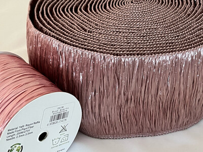 Rafia Ispie Franja  Rose quartz brillante 1 m