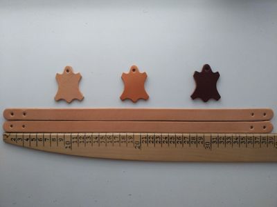 Asas de cuero marrón 40cm x 1.5cm x 3 mm(2pcs)