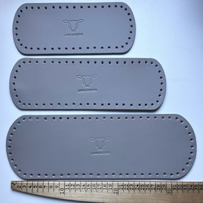 Base Lanadecoro de piel natural color gris 30 cm x 10 cm x 2 mm