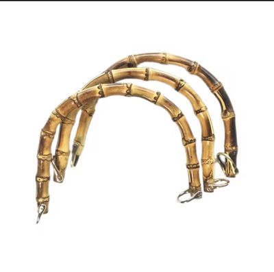 Asa de bambu semicírculo con anillos de metal de color oro, 1 pcs., 18 см