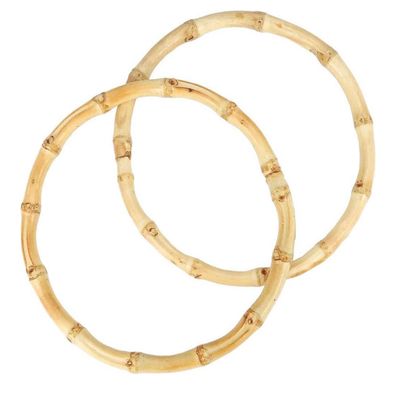 Asa de bambu redonda 15 cm diámetro , 2 pcs., avena