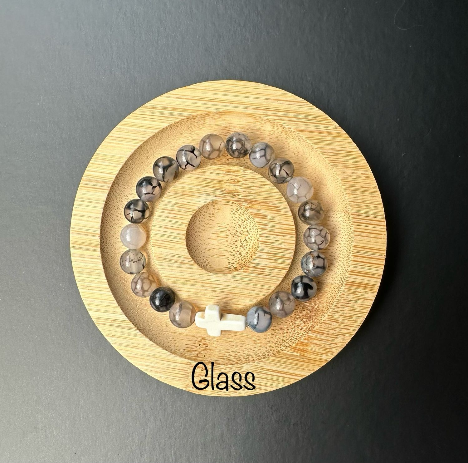 Glass Cross bracelet