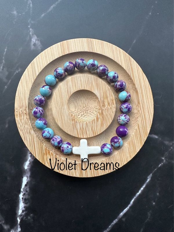 Violet Dreams Black Cross bracelet