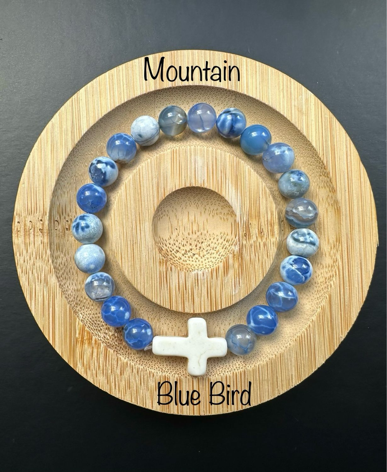 Mountain Blue Bird Cross bracelet