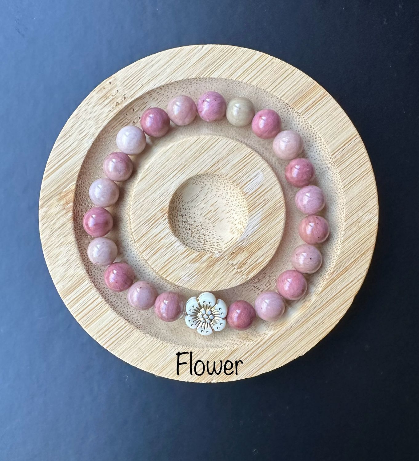 Rosewood flower Cross bracelet