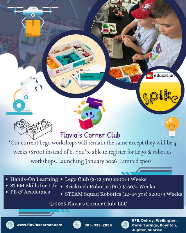 BrickTech Robotics Spring ‘26 Workshops ~ Tuesdays at Wellington, FL)